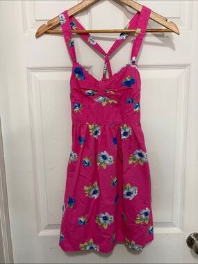 HOLLISTER Hot Pink Floral Mini Sundress